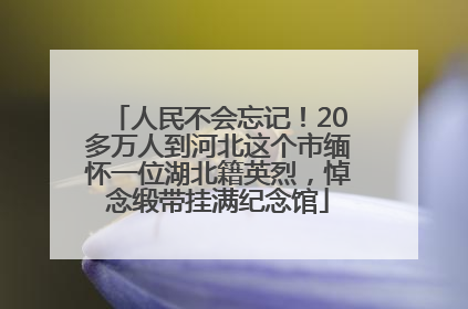 人民不会忘记！20多万人到河北这个市缅怀一位湖北籍英烈，悼念缎带挂满纪念馆