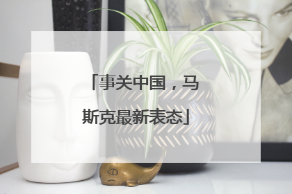 事关中国，马斯克最新表态