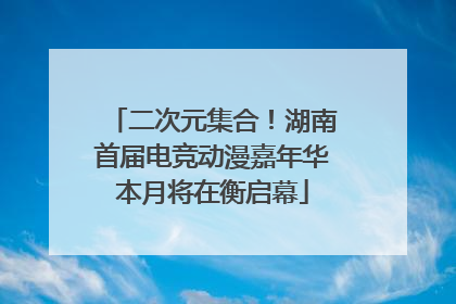 二次元集合！湖南首届电竞动漫嘉年华本月将在衡启幕