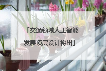 交通领域人工智能发展顶层设计将出