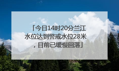 今日14时20分兰江水位达到警戒水位28米，目前已缓慢回落