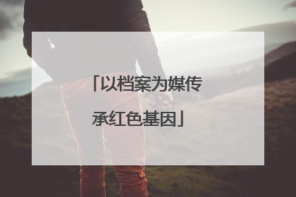 以档案为媒传承红色基因