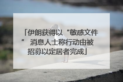 伊朗获得以“敏感文件” 消息人士称行动由被招募以定居者完成