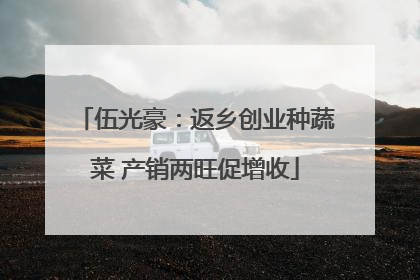 伍光豪：返乡创业种蔬菜 产销两旺促增收