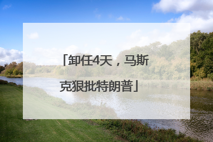 卸任4天，马斯克狠批特朗普