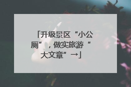 升级景区“小公厕”，做实旅游“大文章”→