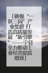 做强“一区三园”产业集群 打造高质量发展“新引擎”——宁县全力推动工业经济提质增效