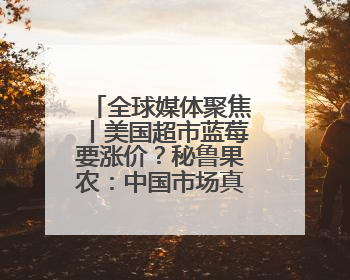 全球媒体聚焦丨美国超市蓝莓要涨价？秘鲁果农：中国市场真香！