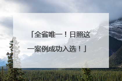 全省唯一！日照这一案例成功入选！
