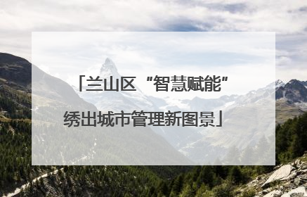 兰山区“智慧赋能”绣出城市管理新图景