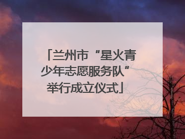 兰州市“星火青少年志愿服务队”举行成立仪式
