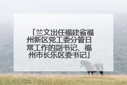 兰文出任福建省福州新区党工委分管日常工作的副书记、福州市长乐区委书记