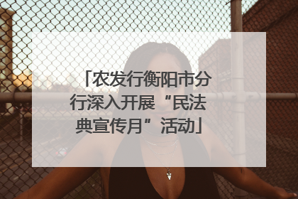 农发行衡阳市分行深入开展“民法典宣传月”活动
