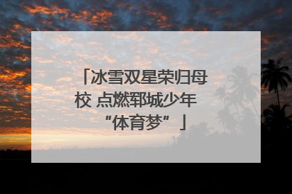 冰雪双星荣归母校 点燃郓城少年“体育梦”