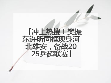冲上热搜！樊振东许昕同框现身河北雄安，备战2025乒超联赛
