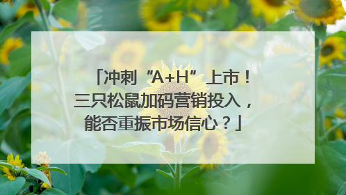 冲刺“A+H”上市！三只松鼠加码营销投入，能否重振市场信心？