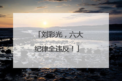 刘彩光，六大纪律全违反！