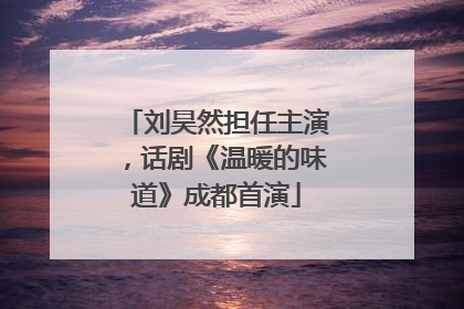 刘昊然担任主演，话剧《温暖的味道》成都首演