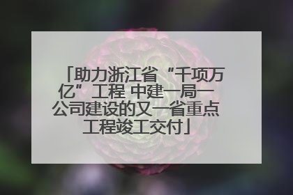 助力浙江省“千项万亿”工程 中建一局一公司建设的又一省重点工程竣工交付