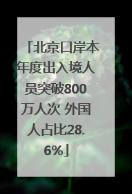 北京口岸本年度出入境人员突破800万人次 外国人占比28.6%