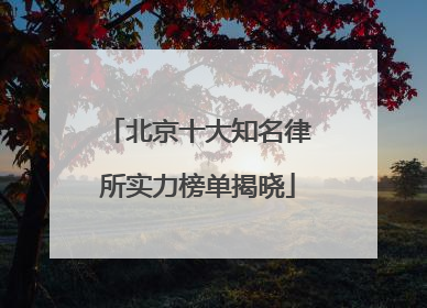 北京十大知名律所实力榜单揭晓