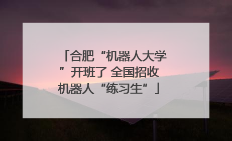 合肥“机器人大学”开班了 全国招收机器人“练习生”