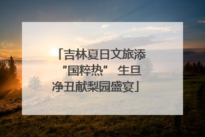 吉林夏日文旅添“国粹热” 生旦净丑献梨园盛宴
