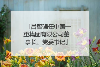 吕智强任中国一重集团有限公司董事长、党委书记