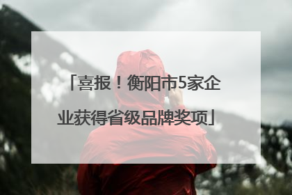 喜报！衡阳市5家企业获得省级品牌奖项