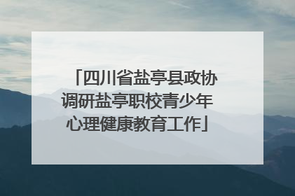 四川省盐亭县政协调研盐亭职校青少年心理健康教育工作