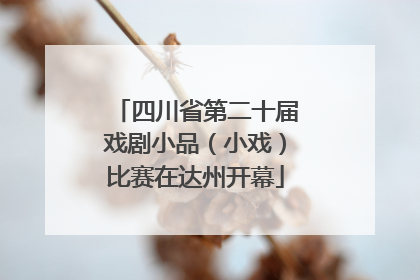 四川省第二十届戏剧小品（小戏）比赛在达州开幕