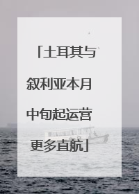 土耳其与叙利亚本月中旬起运营更多直航