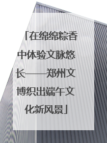 在绵绵粽香中体验文脉悠长——郑州文博织出端午文化新风景