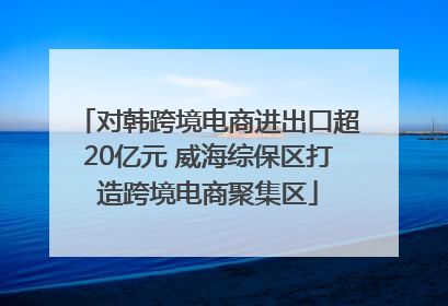 对韩跨境电商进出口超20亿元 威海综保区打造跨境电商聚集区