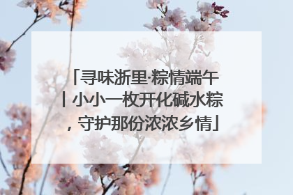 寻味浙里·粽情端午丨小小一枚开化碱水粽，守护那份浓浓乡情
