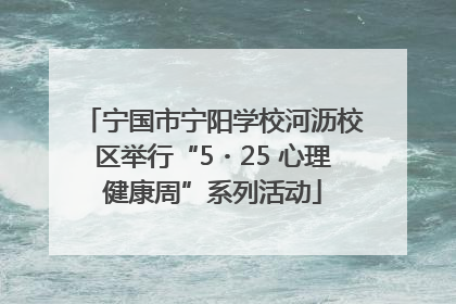 宁国市宁阳学校河沥校区举行“5・25 心理健康周”系列活动