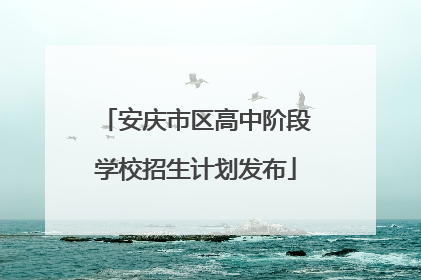 安庆市区高中阶段学校招生计划发布