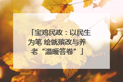 宝鸡民政：以民生为笔 绘就殡改与养老“温暖答卷”