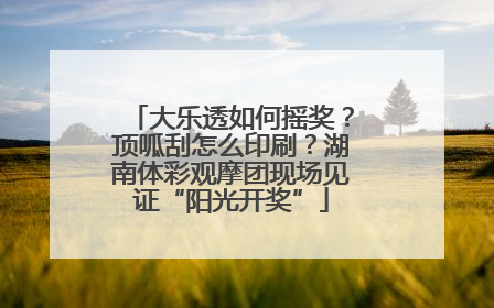 大乐透如何摇奖？顶呱刮怎么印刷？湖南体彩观摩团现场见证“阳光开奖”