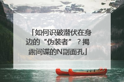 如何识破潜伏在身边的“伪装者”？揭露间谍的N副面孔