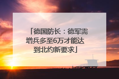 德国防长：德军需增兵多至6万才能达到北约新要求