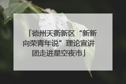 德州天衢新区“新新向荣青年说”理论宣讲团走进星空夜市