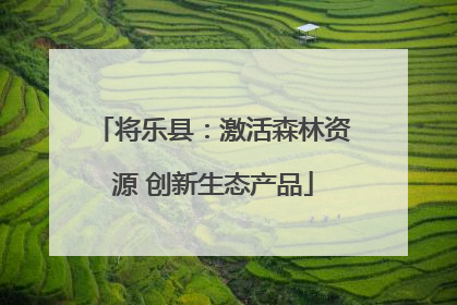 将乐县：激活森林资源 创新生态产品