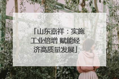 山东嘉祥：实施工业倍增 赋能经济高质量发展