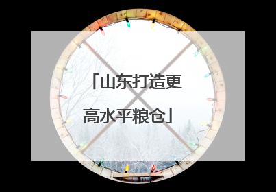 山东打造更高水平粮仓