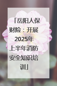 岳阳人保财险：开展2025年上半年消防安全知识培训