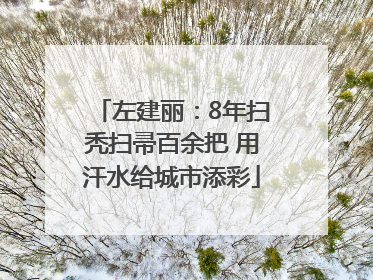左建丽：8年扫秃扫帚百余把 用汗水给城市添彩