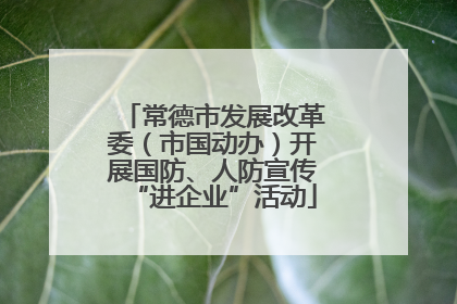 常德市发展改革委（市国动办）开展国防、人防宣传“进企业”活动