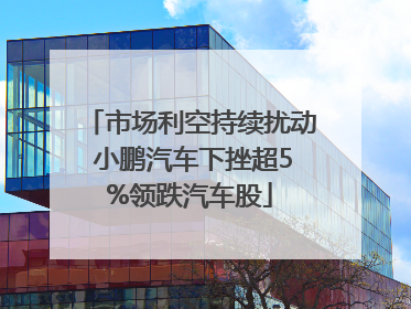 市场利空持续扰动 小鹏汽车下挫超5%领跌汽车股