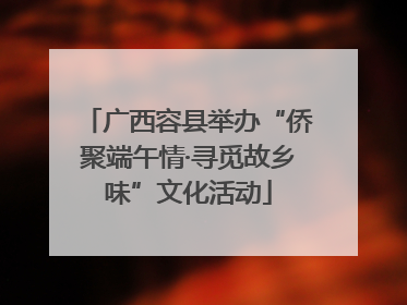 广西容县举办“侨聚端午情·寻觅故乡味”文化活动